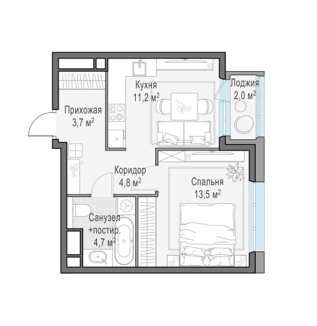 Купить квартиру в новостройках в ЖК Филатов Луг в Москве. Вариант № 134050, 0, площадь -  квм, цена 12790000 рублей