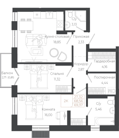 Купить квартиру в Республике Алтай. Вариант № 7629665, 0, площадь -  квм, цена 16163210 рублей