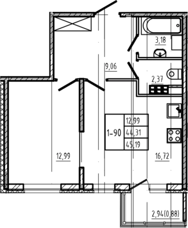 Купить двухкомнатную квартиру у метро Парнас в Сертолове. Вариант № 6963511, 0, площадь -  квм, цена 8947620 рублей