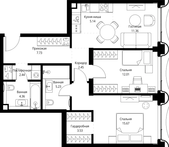 Купить квартиру в новостройках у метро ВДНХ в Москве. Вариант № 3388256, 0, площадь -  квм, цена 48349680 рублей