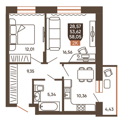 Купить квартиру на улице Фадеева в Новосибирске. Вариант № 8881648, 0, площадь -  квм, цена 6540000 рублей