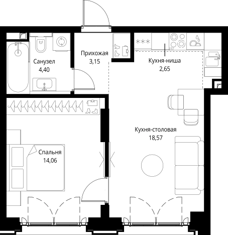 Купить однокомнатную квартиру на вторичке в ЖК City Bay в Москве. Вариант № 144108, 0, площадь -  квм, цена 27802666 рублей
