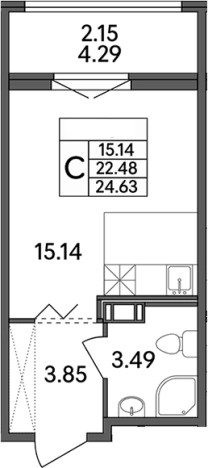 Купить квартиру у метро Парнас в Ленинградской области. Вариант № 7601284, 0, площадь -  квм, цена 3423570 рублей