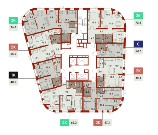 Купить квартиру в ЖК N1 Первый дом в Нижнем в Нижнем Новгороде. Вариант № 107122, 1, площадь -  квм, цена 9216707 рублей
