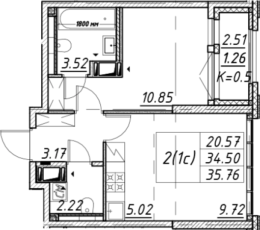 Купить двухкомнатную квартиру в новостройках в ЖК Цивилизация на Неве в Санкт-Петербурге. Вариант № 7849957, 0, площадь -  квм, цена 12483204 рублей