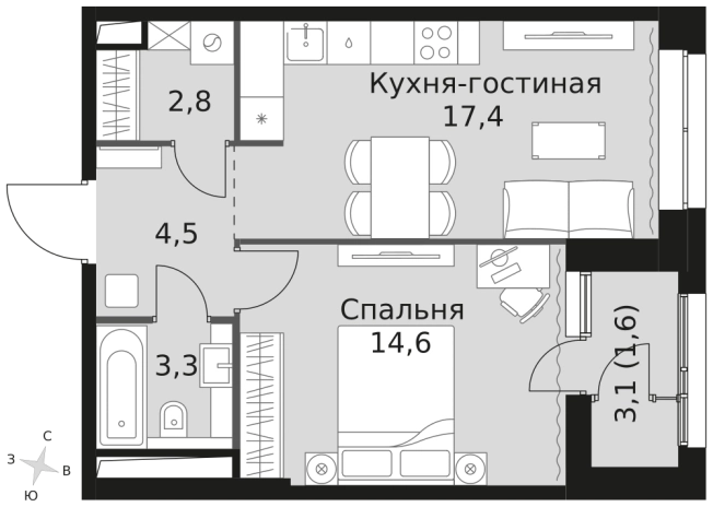 Купить квартиру в ЖК Sky Garden в Москве. Вариант № 9496072, 0, площадь -  квм, цена 23823800 рублей