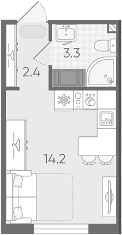 Купить Студию в новостройках в районе Красногвардейский в Санкт-Петербурге. Вариант № 8086966, 0, площадь -  квм, цена 3787845 рублей