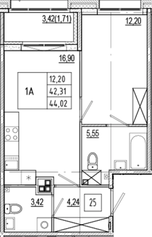 Купить двухкомнатную квартиру в ЖК Ranta Residence в Санкт-Петербурге. Вариант № 6056465, 0, площадь -  квм, цена 19809000 рублей