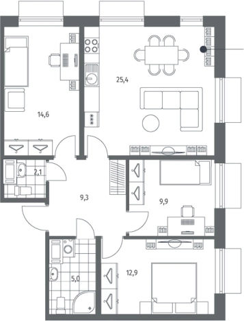 Купить многокомнатную квартиру в новостройках в ЖК Парусная 1 в Санкт-Петербурге. Вариант № 9323773, 0, площадь -  квм, цена 30247000 рублей