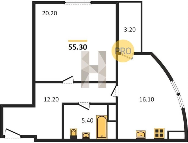 Купить однокомнатную квартиру в Приморском крае. Вариант № 72360, 0, площадь -  квм, цена 5530000 рублей