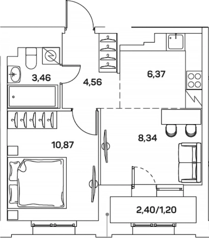 Купить двухкомнатную квартиру в новостройках в ЖК Аквилон Beside 2.0 в Москве. Вариант № 3572735, 0, площадь -  квм, цена 14265703 рублей