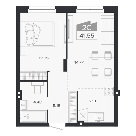 Купить двухкомнатную квартиру в ЖК Базилик (НОВОСИБИРСК) в Новосибирской области. Вариант № 9951842, 0, площадь -  квм, цена 5656000 рублей
