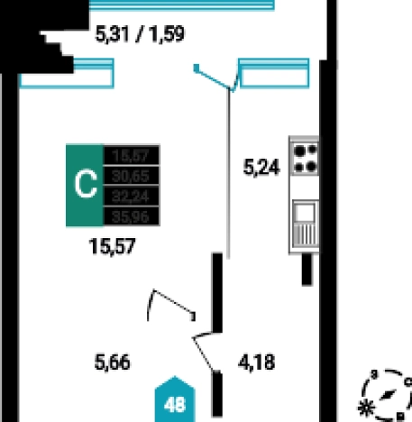 Купить квартиру в ЖК Красивый в Чите. Вариант № 160118, 0, площадь -  квм, цена 6239977 рублей