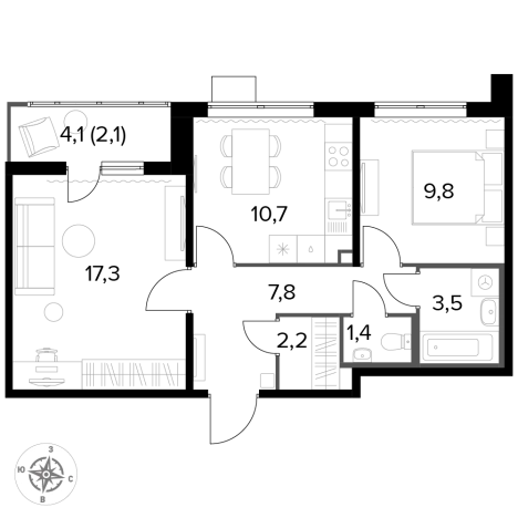 Купить квартиру на улице Хлебозаводской проезд в Люберцах. Вариант № 9876884, 0, площадь -  квм, цена 17225030 рублей