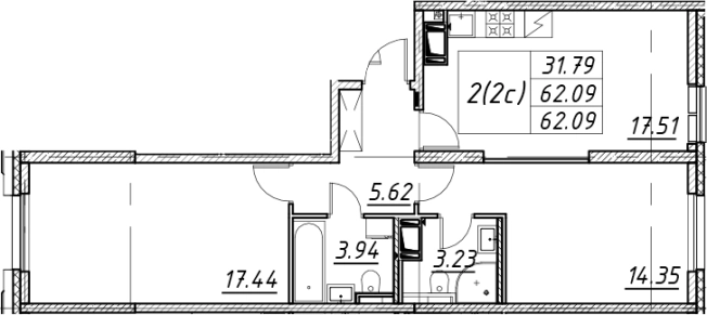 Купить трехкомнатную квартиру в районе Невский в Санкт-Петербурге. Вариант № 7849661, 0, площадь -  квм, цена 18667793 рублей