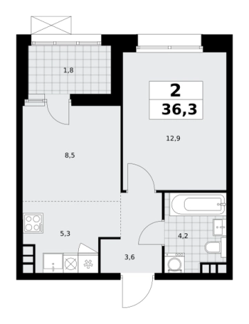 Купить двухкомнатную квартиру в ЖК Бунинские кварталы в Москве. Вариант № 836534, 0, площадь -  квм, цена 15928803 рублей