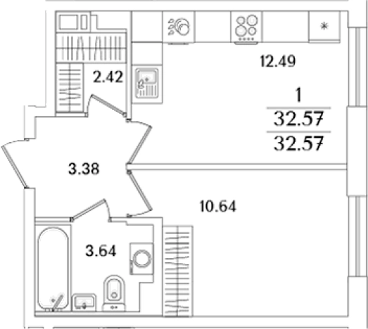 Купить двухкомнатную квартиру в новостройках в районе исторический  Сосновая Поляна в Санкт-Петербурге. Вариант № 6712753, 0, площадь -  квм, цена 10560641 рублей