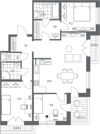 . Вариант № 7262296, 0, площадь - 88.22 квм, цена 41750000 рублей