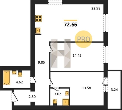 Купить двухкомнатную квартиру на улице Ворошилова в Ижевске. Вариант № 75031, 0, площадь -  квм, цена 5567935 рублей