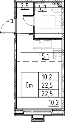 Купить Студию у метро Купчино в Санкт-Петербурге. Вариант № 9328164, 0, площадь -  квм, цена 5761305 рублей