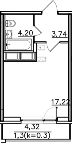 Купить Студию на улице Тельмана в Санкт-Петербурге. Вариант № 6643057, 0, площадь -  квм, цена 7144200 рублей