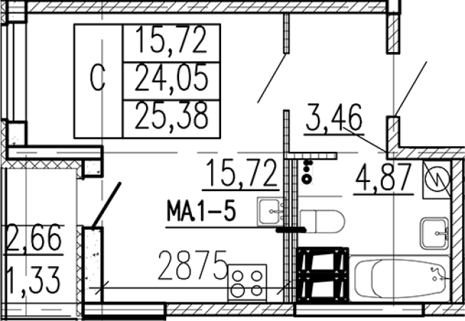 Купить Студию в ЖК Высота в Ленинградской области. Вариант № 9095253, 0, площадь -  квм, цена 3852000 рублей