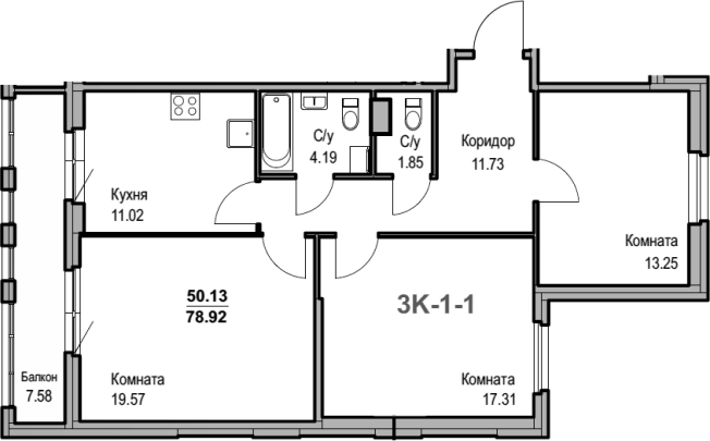Купить трехкомнатную квартиру в новостройках в Санкт-Петербурге. Вариант № 77377, 0, площадь -  квм, цена 23048586 рублей