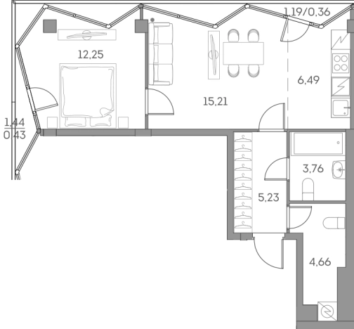 Купить однокомнатную квартиру в ЮВАО в Москве. Вариант № 3673761, 0, площадь -  квм, цена 19468604 рублей