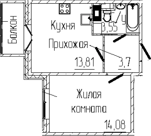 Купить однокомнатную квартиру на вторичке на улице Тихвинская в Сертолове. Вариант № 6058981, 0, площадь -  квм, цена 7216390 рублей