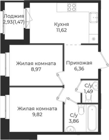 Купить квартиру в ЖК Новатория в Ленинградской области. Вариант № 6910789, 0, площадь -  квм, цена 6492731 рублей
