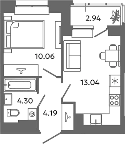 Купить квартиру в ЖК Загляденье в Ленинградской области. Вариант № 6632098, 0, площадь -  квм, цена 4986574 рублей