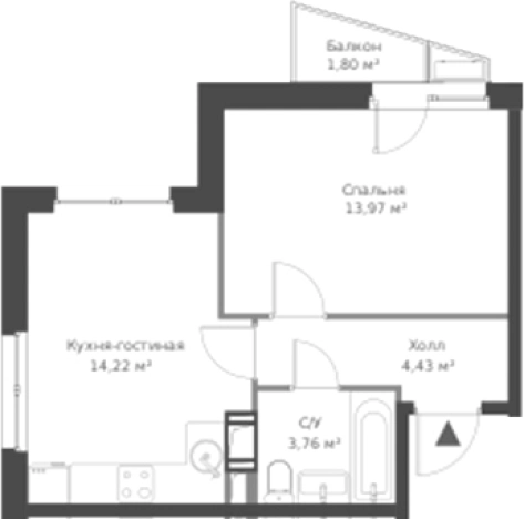 Купить однокомнатную квартиру на вторичке у метро Парнас в Сертолове. Вариант № 6058309, 0, площадь -  квм, цена 6000730 рублей