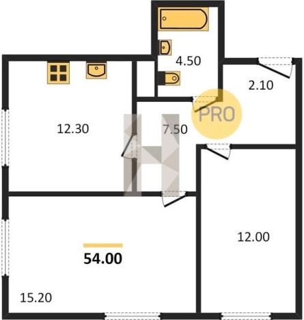 Купить двухкомнатную квартиру в ЖК Истории в Ижевске. Вариант № 62135, 0, площадь -  квм, цена 4229680 рублей