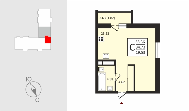 Купить Студию в Владимирской области. Вариант № 113207, 0, площадь -  квм, цена 4386000 рублей