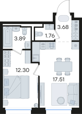 Купить однокомнатную квартиру в ЖК GloraX Premium Гребной Канал в Нижнем Новгороде. Вариант № 9337057, 0, площадь -  квм, цена 12594593 рублей