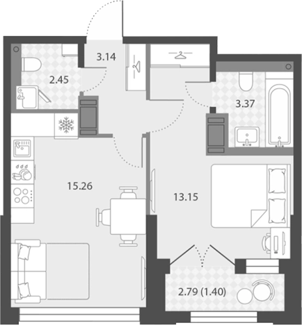 Купить двухкомнатную квартиру в новостройках в ЖК Цивилизация на Неве в Санкт-Петербурге. Вариант № 7851402, 0, площадь -  квм, цена 13277755 рублей