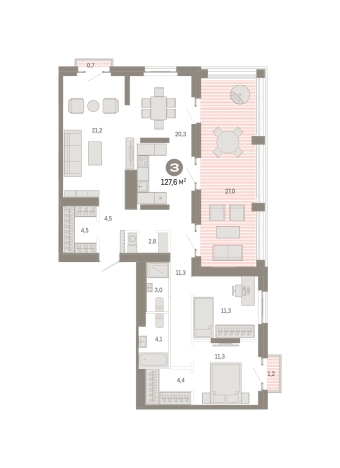 . Вариант № 8468176, 0, площадь - 127.6 квм, цена 38790000 рублей