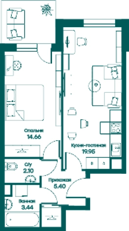 Купить двухкомнатную квартиру в Одинцове. Вариант № 78216, 0, площадь -  квм, цена 8280960 рублей