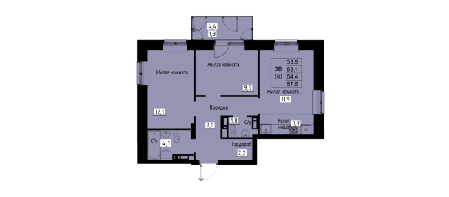Купить трехкомнатную квартиру в районе Октябрьский в Улан-Удэ. Вариант № 160757, 0, площадь -  квм, цена 8323200 рублей