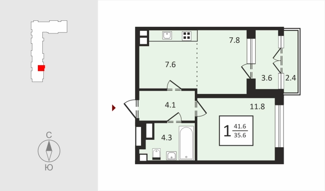 Купить однокомнатную квартиру в новостройках в ЖК Квартал Новаторов в Владимире. Вариант № 130580, 1, площадь -  квм, цена 4460040 рублей