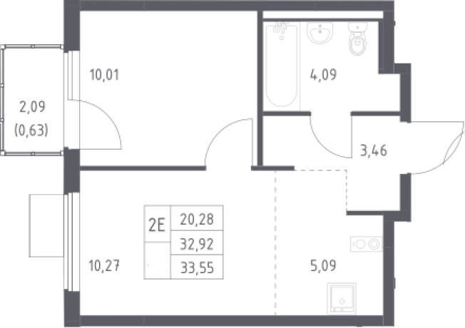 Купить однокомнатную квартиру у метро Улица Скобелевская в Домодедово. Вариант № 2486299, 0, площадь -  квм, цена 7364583 рублей