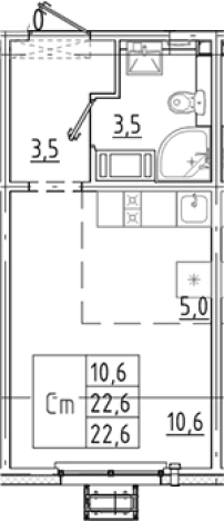 Купить Студию на вторичке в ЖК Цветной город в Санкт-Петербурге. Вариант № 8085950, 0, площадь -  квм, цена 4017782 рублей
