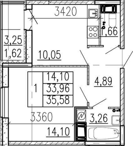 Купить однокомнатную квартиру в новостройках на улице Школьная в Ленинградской области. Вариант № 9095959, 0, площадь -  квм, цена 5026200 рублей