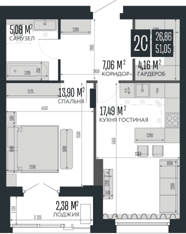 Купить двухкомнатную квартиру в новостройках на улице Тесла в Новосибирской области. Вариант № 6823515, 0, площадь -  квм, цена 15212900 рублей