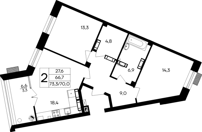 Купить квартиру в Севастополе. Вариант № 9284299, 1, площадь -  квм, цена 23086500 рублей