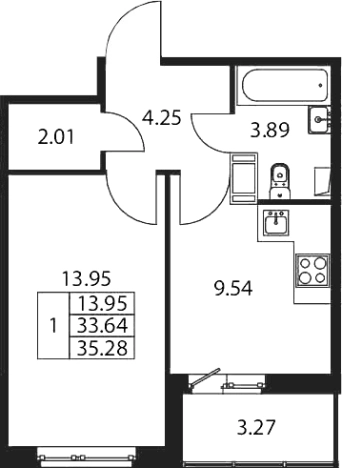 Купить однокомнатную квартиру у метро Девяткино в Мурине. Вариант № 7267436, 0, площадь -  квм, цена 6294888 рублей