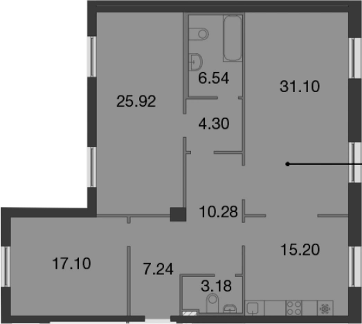 Купить многокомнатную квартиру в новостройках на улице Петровский проспект в Санкт-Петербурге. Вариант № 66300, 0, площадь -  квм, цена 64432500 рублей