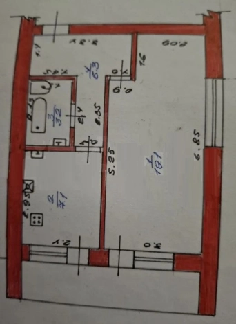 Купить однокомнатную квартиру на улице Строительная в Пензенской области. Вариант № 34900, 17, площадь - квм, цена 1790000 рублей