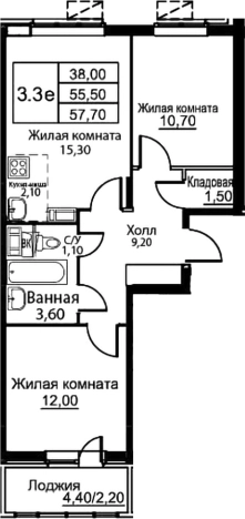 Купить трехкомнатную квартиру в ЖК Кашинцево в Московской области. Вариант № 123418, 0, площадь -  квм, цена 7154800 рублей
