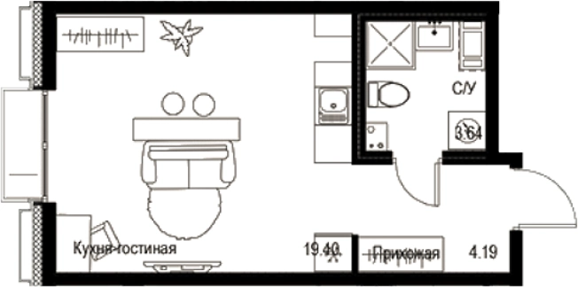 Купить Студию в районе Петроградский в Санкт-Петербурге. Вариант № 4829106, 0, площадь -  квм, цена 15521100 рублей